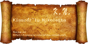 Kisszély Nikoletta névjegykártya